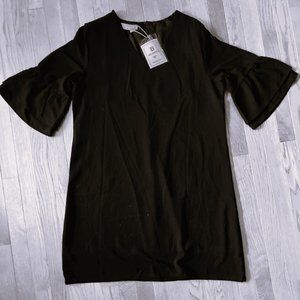 BELONGSCI Women's 2024 Summer Dress Sweet & Cute V-Neck Bell Sleeve Shift Dress